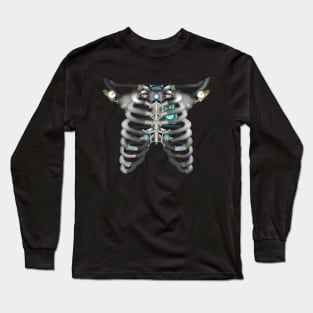 Machine Skeleton (Blue Variant) Long Sleeve T-Shirt